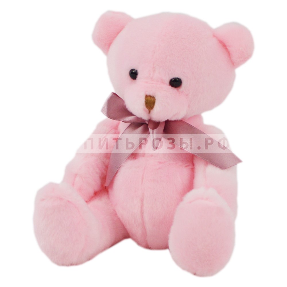 Мягкая игрушка Медведь с бантом розовый